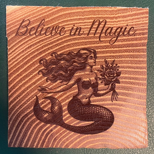 Believe in Magic, Mermaid PocketSmile™ (Oak Decor Tile Coaster)