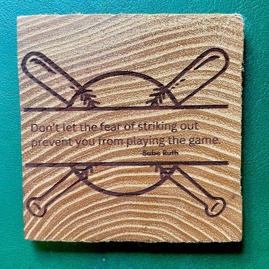Play the Game, Baseball PocketSmile™ (Oak Decor Tile Coaster)
