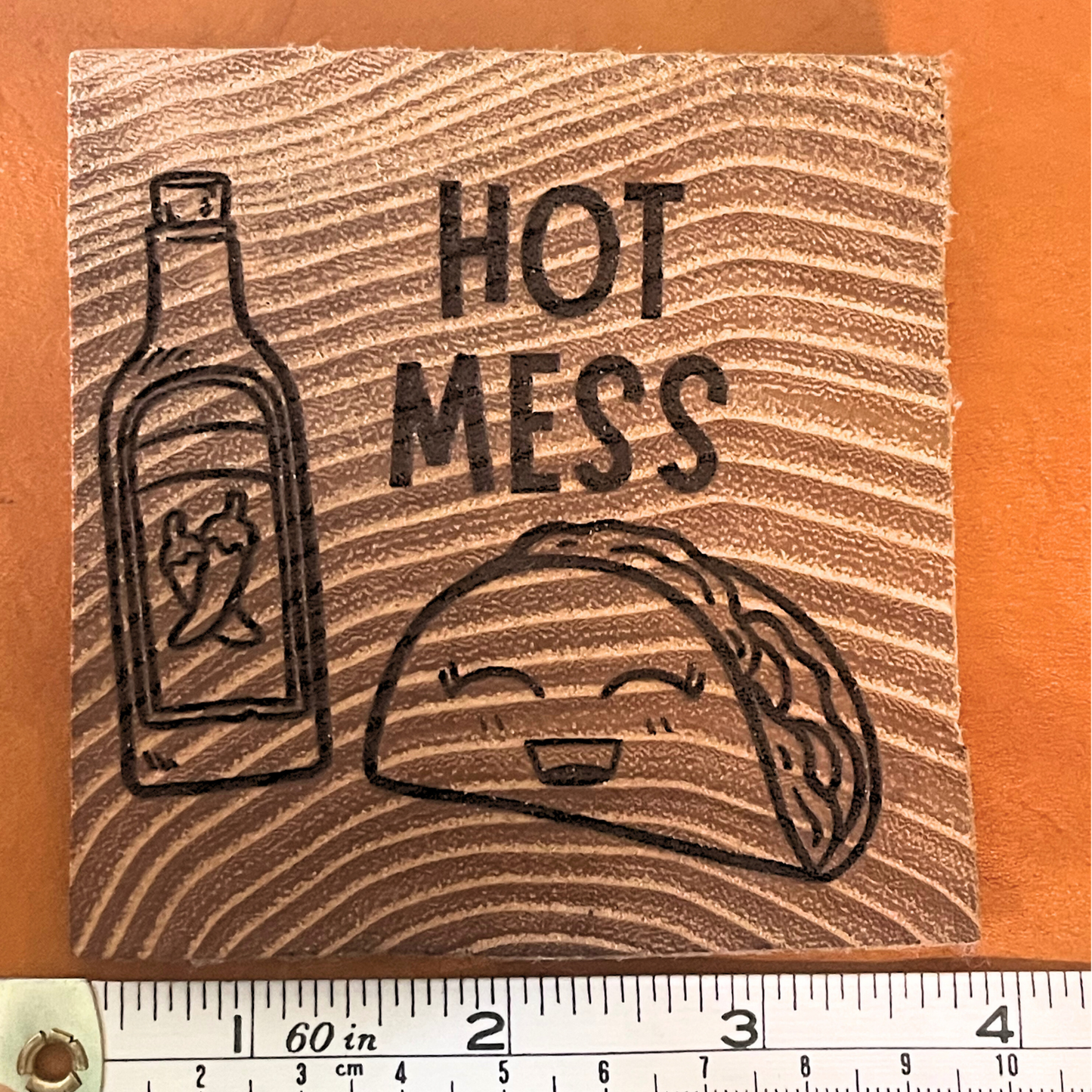 HOT MESS PocketSmile™ (Oak Decor Tile Coaster)